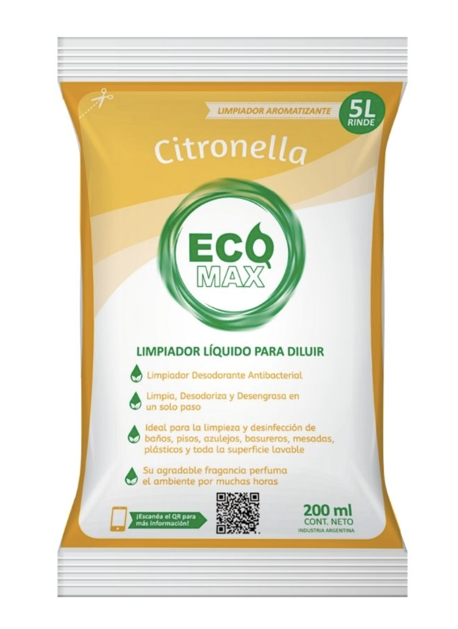 LÍQUIDO PARA ROPA ECOMAX EN SOBRE PARA DILUIR POR 200 ML
